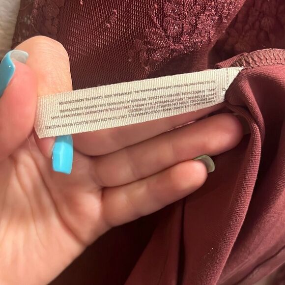 ✨Free People Intimately Long Sleeve Lace Sz Large Maroon Top✨ - Picture 9 of 9